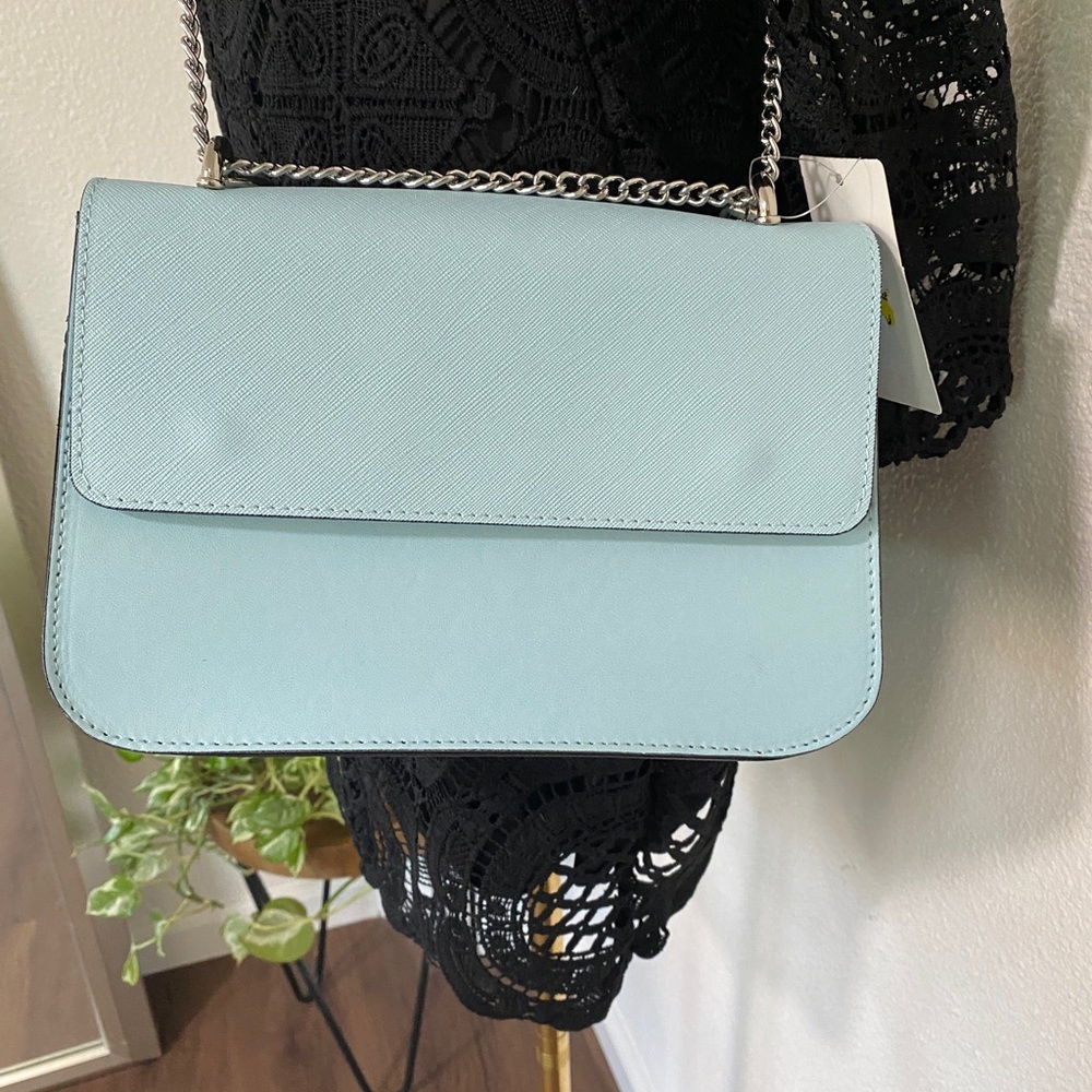 Curve Made In Italy Chain Crossbody Purse Blue - Picture 3 of 14